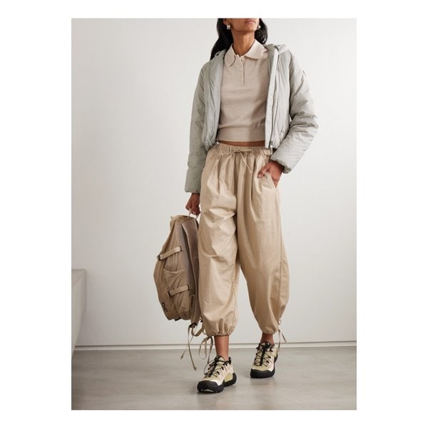 엘바 크롭 패딩 셸 다운 재킷 스톤 46376663162931374