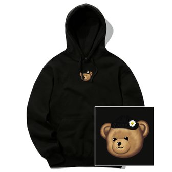 트립션 BEANIE BEAR LOGO 후드티 - 블랙