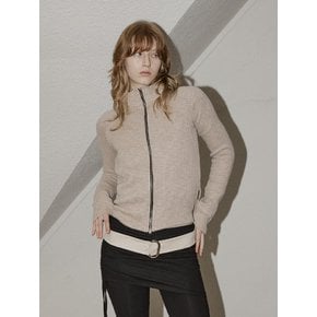 B. BRUSH TWO-WAY ZIP-UP - BEIGE