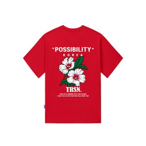 KOREAN FLOWER T-SHIRTS - RED