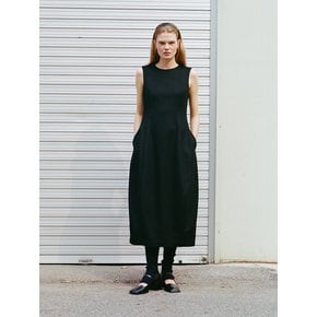 Katie back-ribbon cashmere dress (Black)