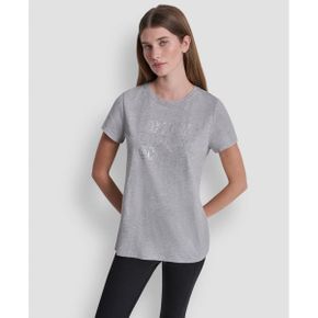 스포츠 우먼 트리플 Rhinestone Foil 로고 티셔츠 - 펄 그레이 헤더 26246282 1390679
