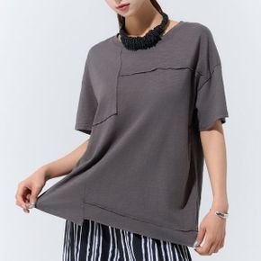노라 절개 루즈핏 코튼티셔츠_P402425674