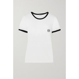 로에베 Anagram Embroidered Cotton-jersey T-shirt 화이트