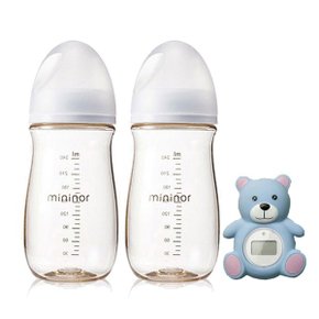 미니노어 PPSU 240ml 젖병 2개 +젖꼭지2단계 2개 +탕온도계   신생아 출산선물세트_P314176477