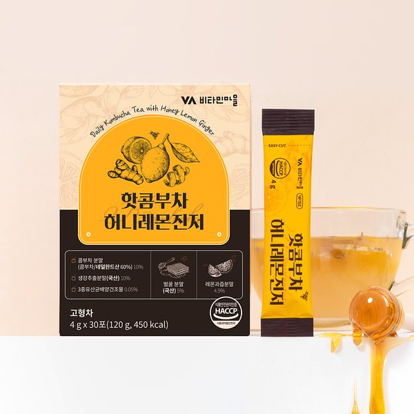 비타민마을 핫 콤부차 허니레몬진저 1박스 30포 1개월분