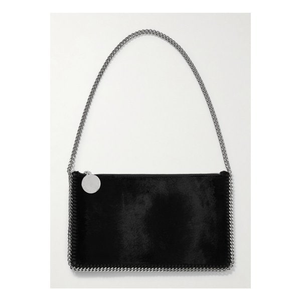 스텔라매카트니 팔라벨라 포셰트 브러시드 벨벳 숄더 백 블랙 46376663162900172