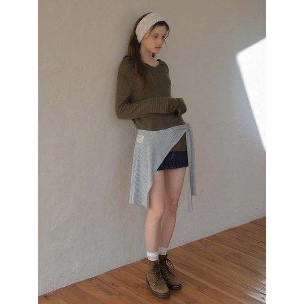 Ribbon Fake Shawl_Light gray(OC26KN04)