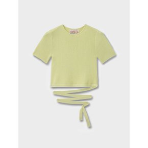 Yellow Green Cropped Ribbon Knit