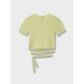 Yellow Green Cropped Ribbon Knit