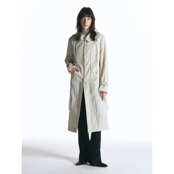 글리터 싱글 트렌치 코트 CREAM