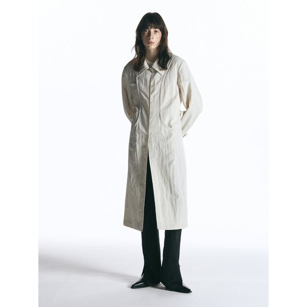 글리터 싱글 트렌치 코트 CREAM