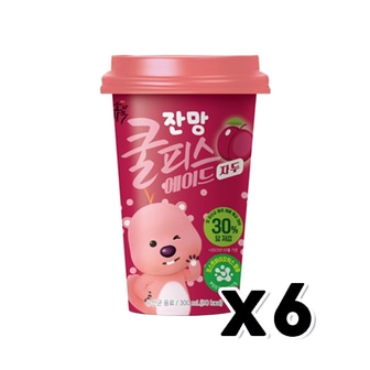  잔망루피 쿨피스에이드 자두 컵음료 300ml x 6개