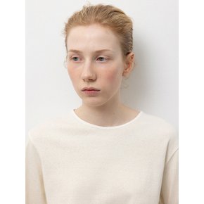 Binding Neck T-Shirts_Cream