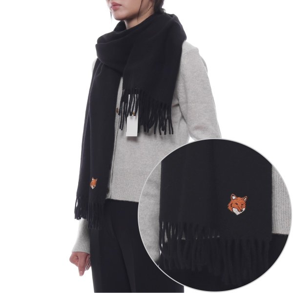 [부산점] [메종키츠네] 25FW 여성 폭스헤드 패치 울 머플러 (PM06201WB0044 P199 W 25F)