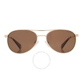 4438275 Polaroid Core Bronze Polarized Pilot Ladies Sunglasses