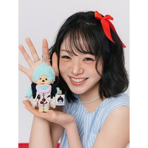 LPK Mini Multi Pouch Monchhichi Girl Black with Ribbon Wappen Red