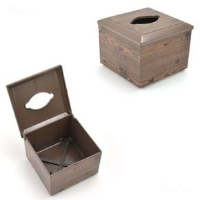 원룸살림 업소용 나무결 냅킨통 냅킨함 12x12x9cm 3호