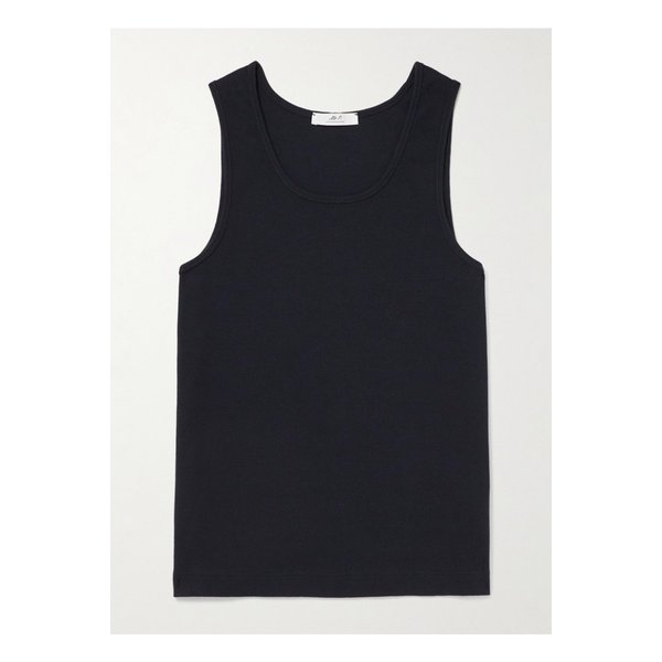 미스터 피 골지 스트레치 오가닉 코튼 저지 탱크 탑 블랙 1647597349285881