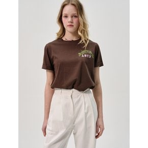 Soluv Logo Cuffed Half-Sleeve T-Shirt_Brown