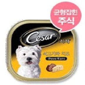 시저 쇠고기와치즈 100g 1box 24ea 애견 통조림 간식 (WA2204C)