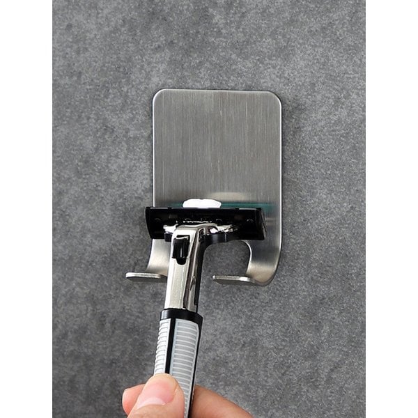 무타공 접착식 스테인레스 스틸 면도기 걸이 다용도 거치대