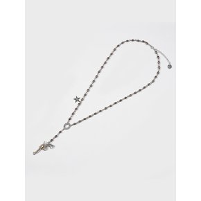 REVOLVER BEADS NECKLACE (SILVER&GREY)