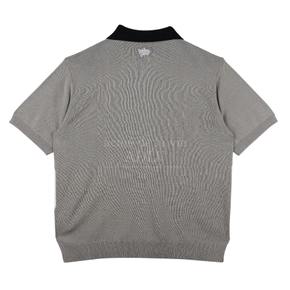 WAVE PATTERN ZIP UP KNIT GREY - 웨이브 패턴 집업 니트