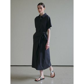 COTTON SHIRT DRESS II (CHARCOAL)