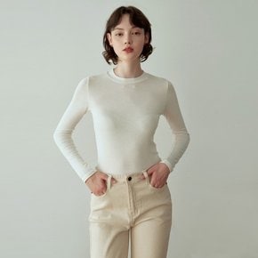 YAN13 MATE ROUND LONG T-SHIRTS IVORY