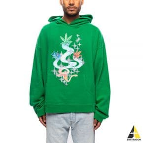 Printed Hoodie Knit - Green (ERL07T025) (프린트 후드티)