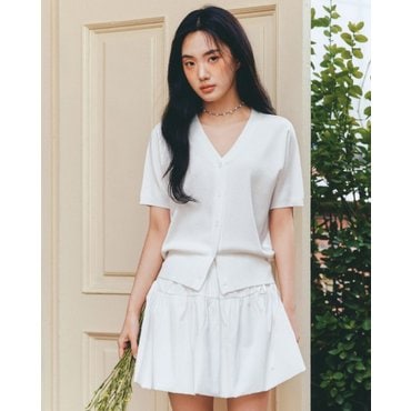 로엠 올데이 브이넥 반팔 가디건_RMCKF25R99