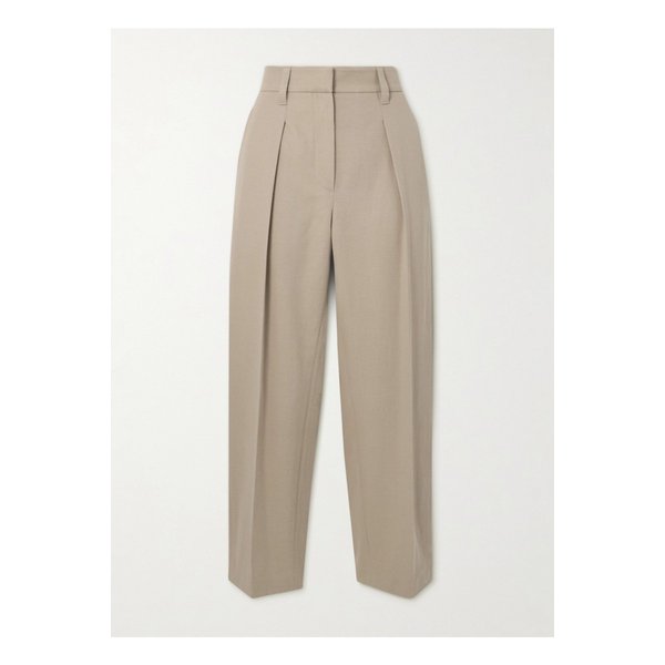 브루넬로쿠치넬리 크롭 코튼 울 혼방 트윌 테이퍼드 팬츠 베이지 1647597337404234