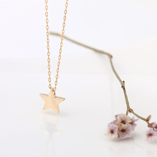 14K Gold 데일리 미니 별 심플 금 목걸이 42cm