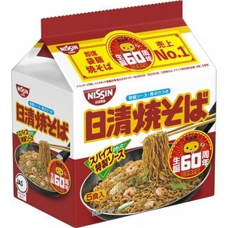  닛신 식품 야키소바 5식 팩 500g×6팩 (식품 가방면 인스턴트)