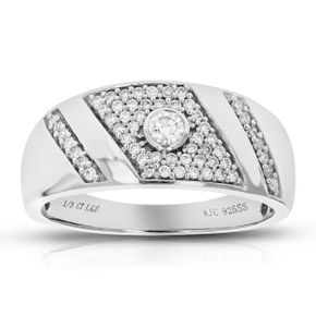 5389945 Vir Jewels 1/3 cttw Round Cut Lab Grown Diamond Wedding Band 57 Stones .925 Sterli