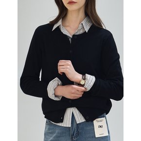 ROUND NECK CARDIGAN_NSCA509 (BLACK)