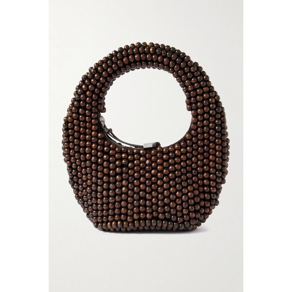 스타우드 가죽 트림 비즈 우드 토트백 46376663163027472