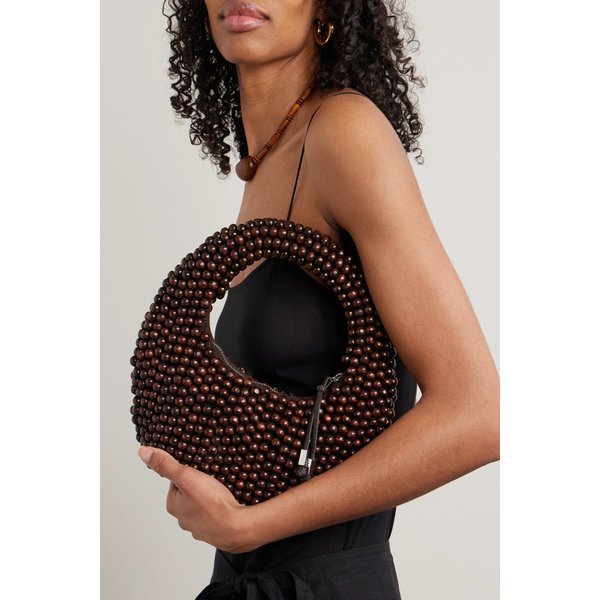 스타우드 가죽 트림 비즈 우드 토트백 46376663163027472