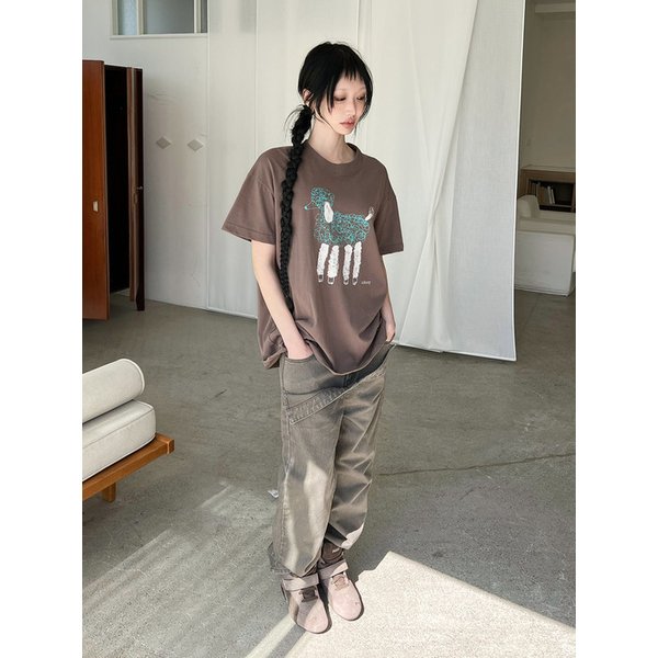 Cut-off Flap Layered Pants