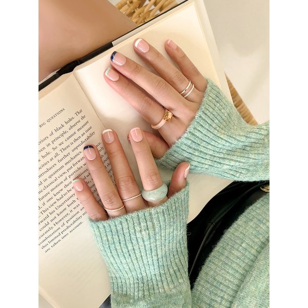 리유저블 네일팁 뉴트럴 프렌치(숏 스퀘어)