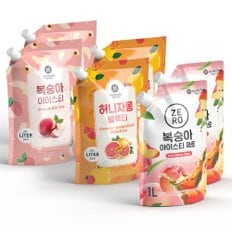 맥널티 편의점 파우치 음료 1L 6개입 패키지(복숭아+허니자몽+복숭아(제로))