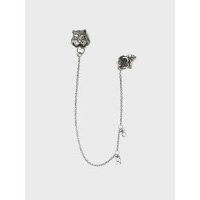 Silver Tiger n Camellia Chain Brooch(UNISEX)_UTA-FA03