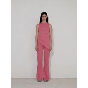 HERRINGBONE GLITTER SLEEVELESS [PINK]