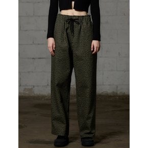 LEOPARD WIDE PANTS - KHAKI