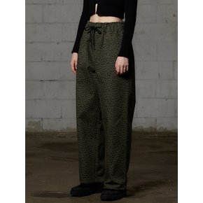 LEOPARD WIDE PANTS - KHAKI