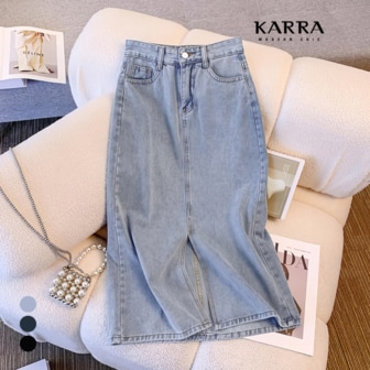 카라 KARRA 에이치슬릿데님스커트_A4M0799