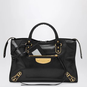 [해외배송] 르 시티 UPTOWN 미디엄 백 인 블랙 GOATSKIN A002VT2ACPO-1000 B0052241151
