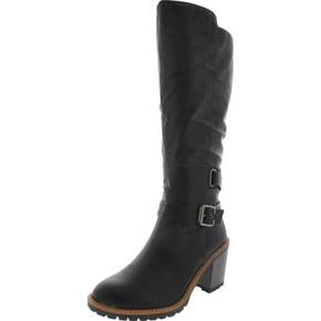 3991606 Sun + Stone Viviaan Womens Faux Leather Zipper Knee-High Boots