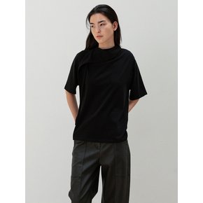 Half-Sleeve Scarf T-Shirt_Black